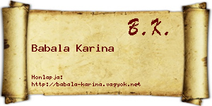 Babala Karina névjegykártya